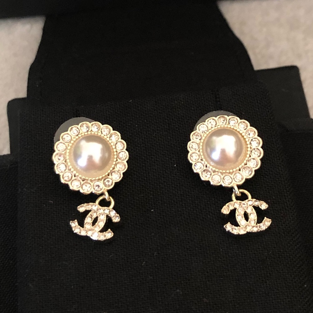 Chanel Gold Double Side CC Earrings